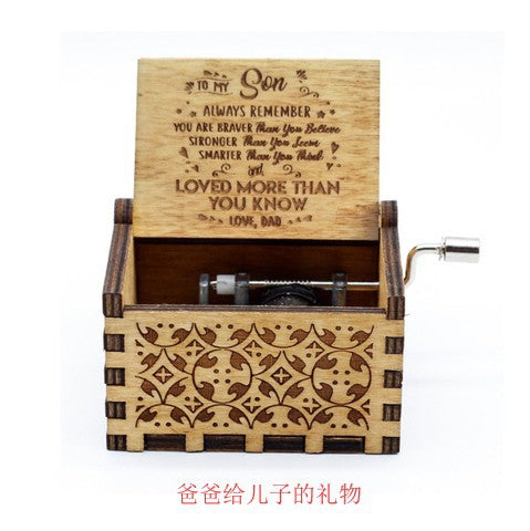 Creative Classical Music Box Wooden Handy Music Box Crafts DIY Carving Music Box Wooden Decoration