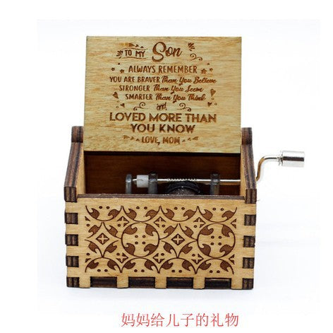 Creative Classical Music Box Wooden Handy Music Box Crafts DIY Carving Music Box Wooden Decoration