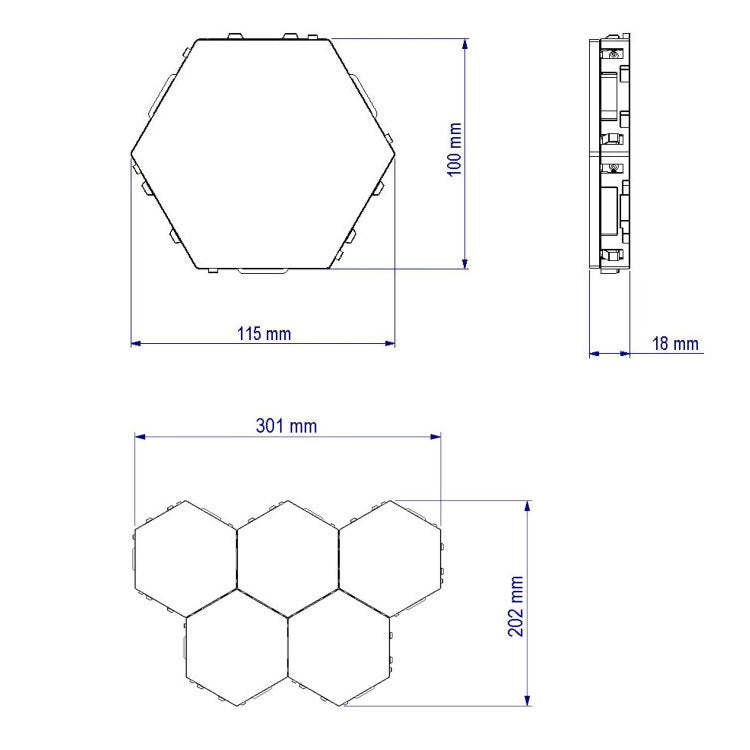 Quantum Combination Splicing Wall Light Smart Touch Sensor Light LED Honeycomb Aisle Bedroom Background Quantum Light
