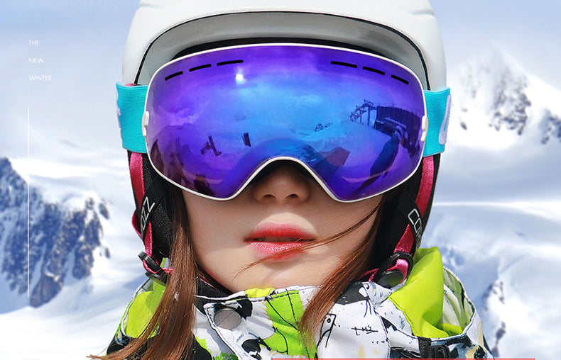 COPOZZ men and women large spherical ski goggles double layer anti-fog ski goggles ski equipment equipment coca myopia