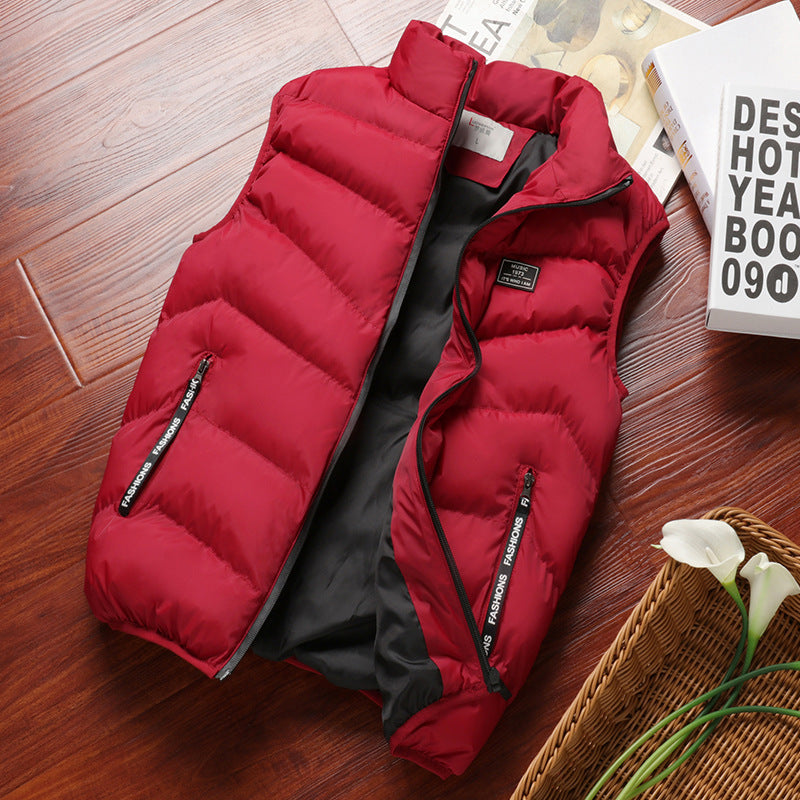 Autumn and winter foreign trade new style men's stand-up collar vest fashion casual large size waistcoat jacket for men and youth Korean vest