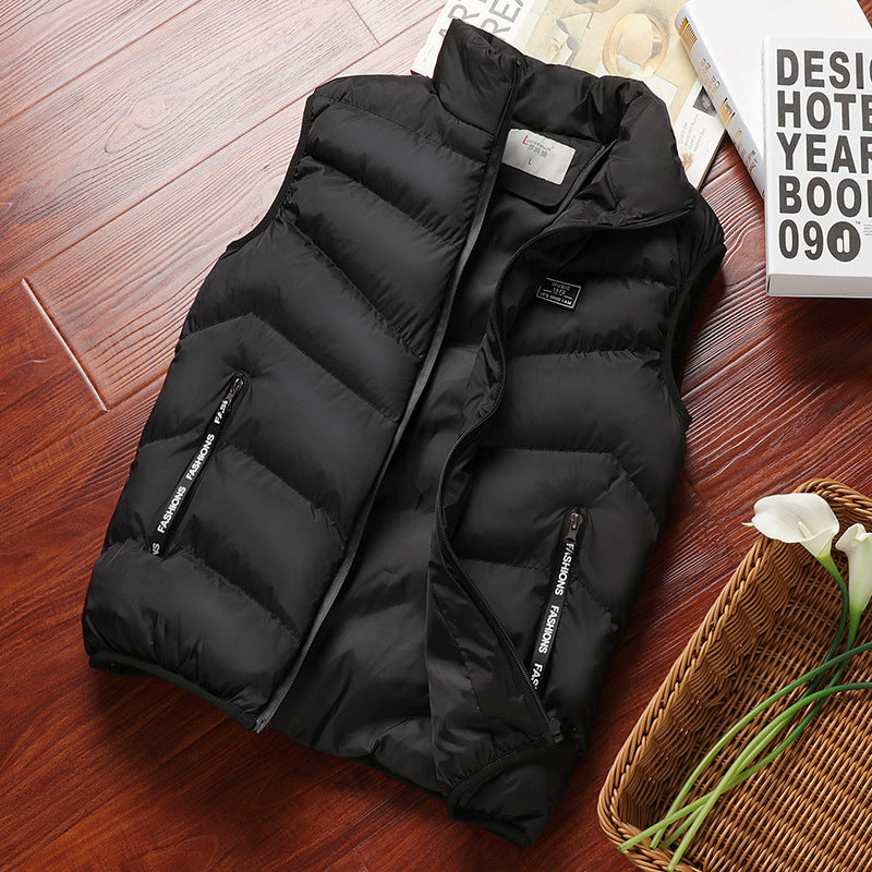 Autumn and winter foreign trade new style men's stand-up collar vest fashion casual large size waistcoat jacket for men and youth Korean vest