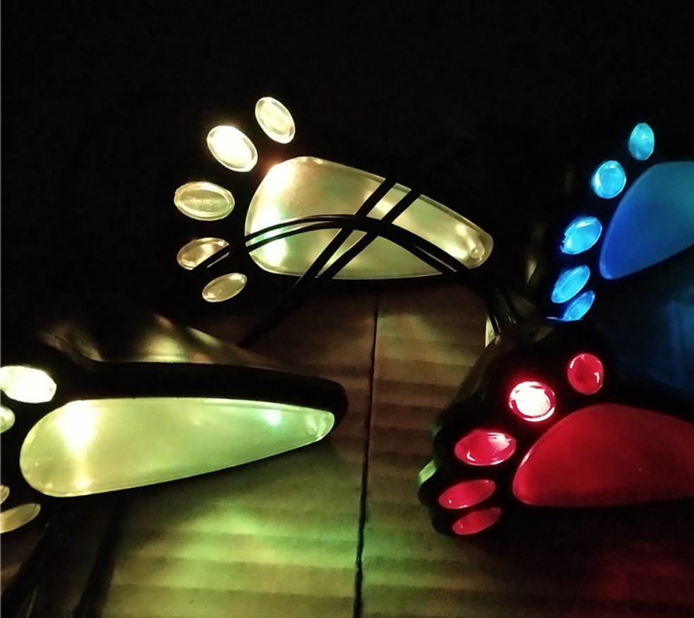 Solar Animal Paw Print Lights Garden Outdoors Lantern LED Path Lamp Footprint lamp for garden path of park garden