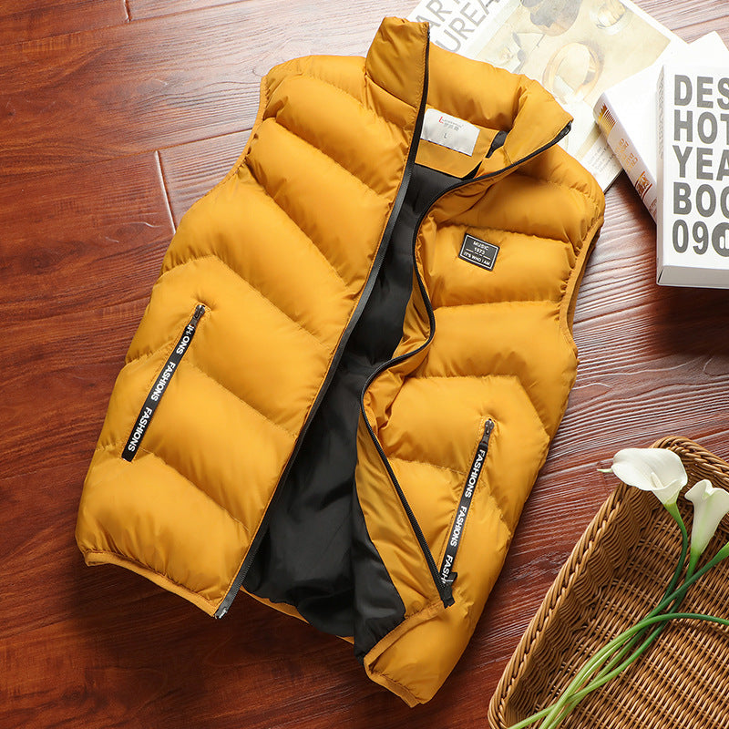 Autumn and winter foreign trade new style men's stand-up collar vest fashion casual large size waistcoat jacket for men and youth Korean vest