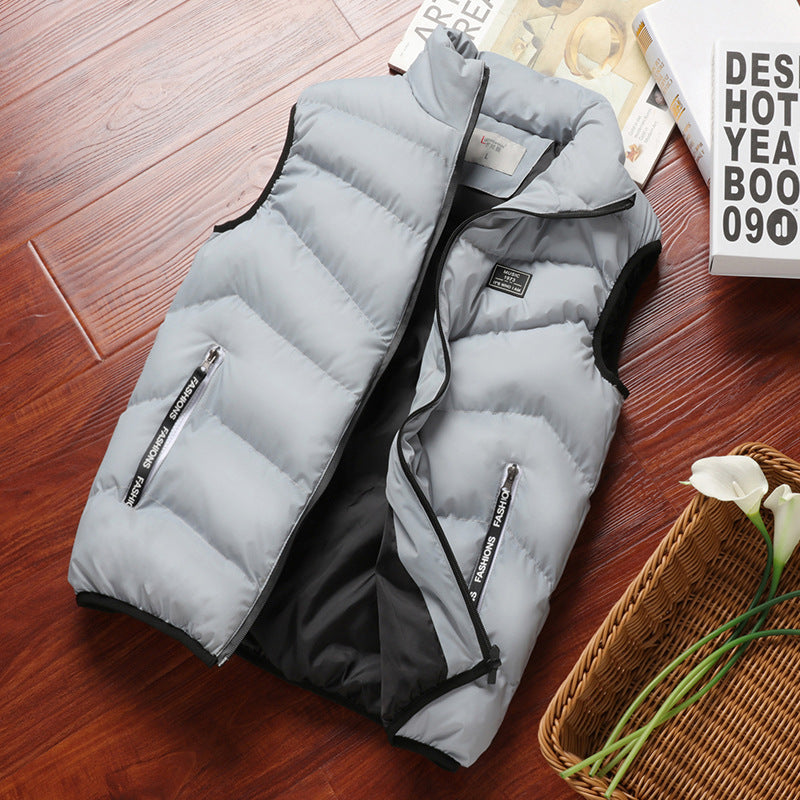 Autumn and winter foreign trade new style men's stand-up collar vest fashion casual large size waistcoat jacket for men and youth Korean vest