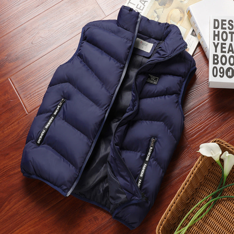 Autumn and winter foreign trade new style men's stand-up collar vest fashion casual large size waistcoat jacket for men and youth Korean vest