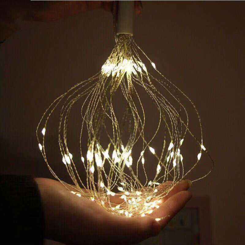 Cross-border led fireworks light solar light string Christmas explosion light fireworks copper wire lights outdoor garden decoration