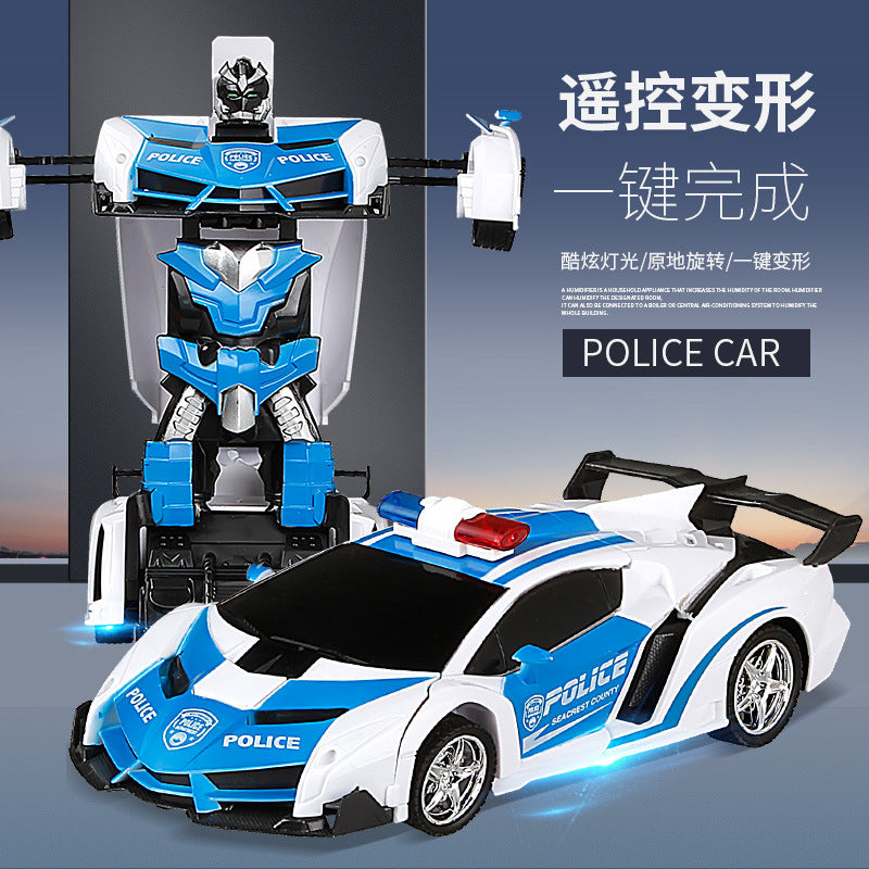 Charging deformation toy remote control car children's toy racing boy remote control deformation robot simulation model sports car
