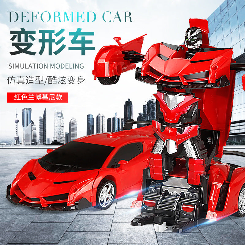 Charging deformation toy remote control car children's toy racing boy remote control deformation robot simulation model sports car