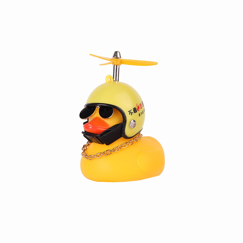 Car small yellow duck bamboo dragonfly broken wind duck helmet turbine increased duck car accessories ornaments net red vibrato duck the same paragraph