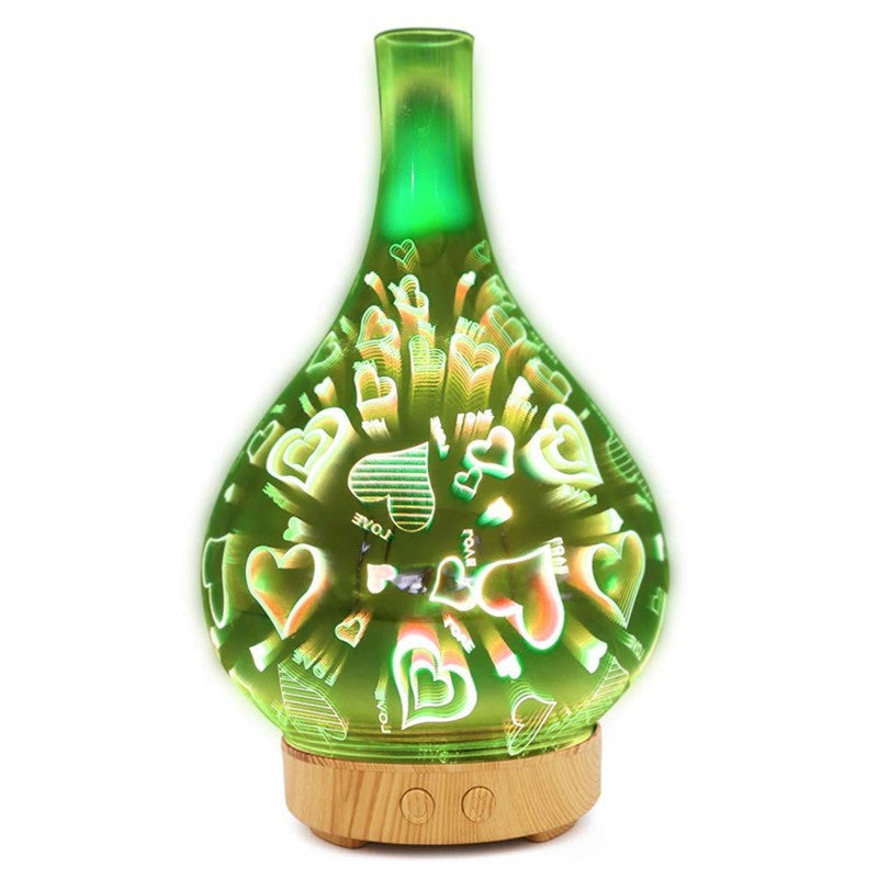 Creative 3D Glass Firework Humidifier Colorful LED Atmospheric Lamp Aroma Humidifier