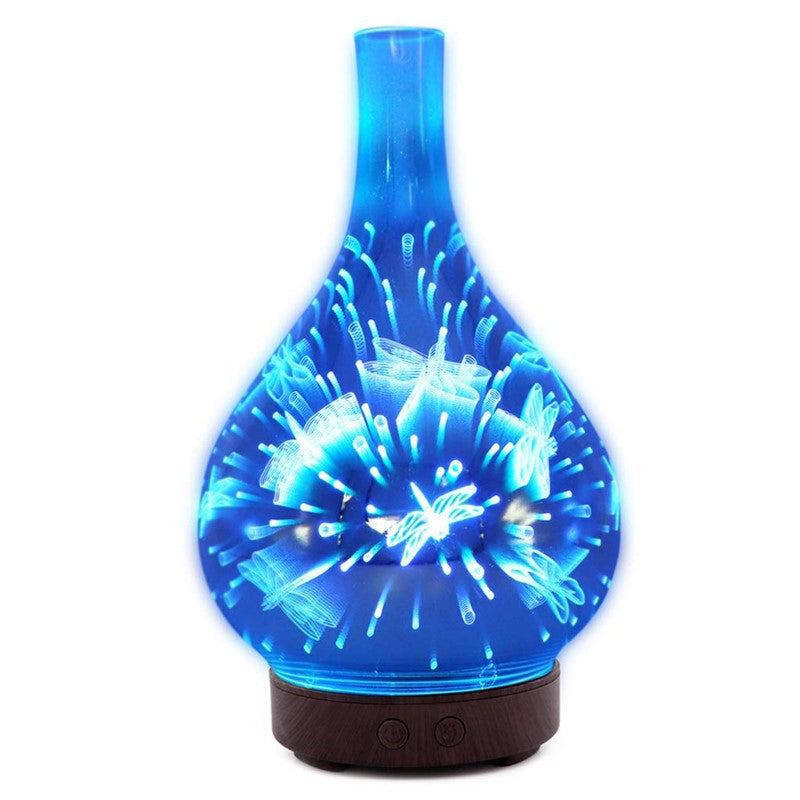 Creative 3D Glass Firework Humidifier Colorful LED Atmospheric Lamp Aroma Humidifier