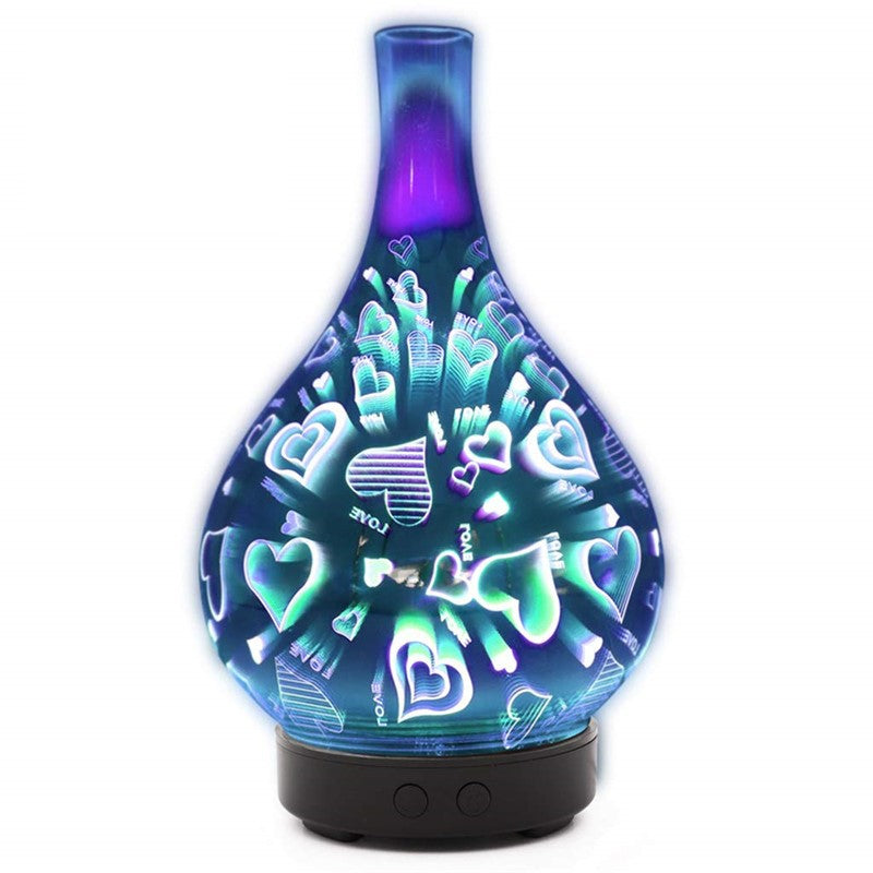 Creative 3D Glass Firework Humidifier Colorful LED Atmospheric Lamp Aroma Humidifier