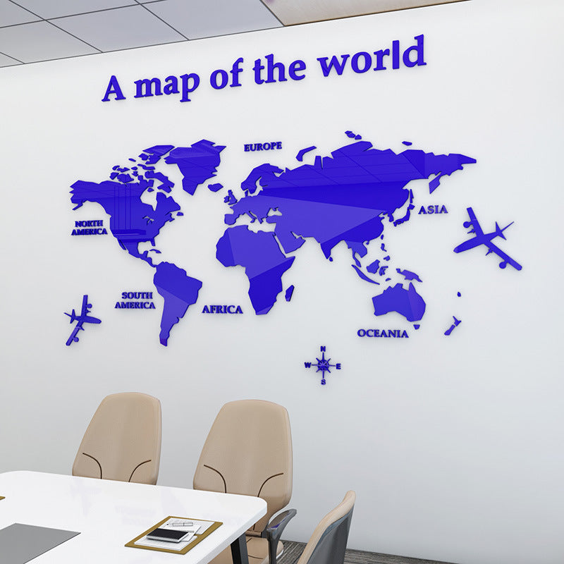 Cross-border dedicated wall stickers creative wall decoration 3d stereo acrylic background wall stickers office corporate culture