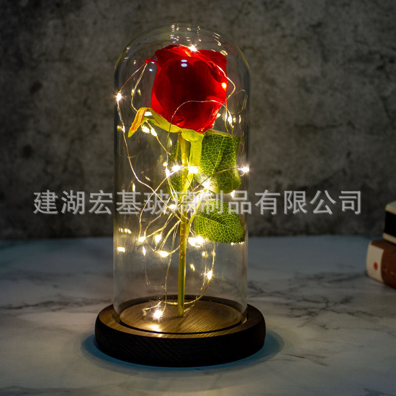Eternal life simulation roses creative home decoration LED night light birthday holiday gift new shelves