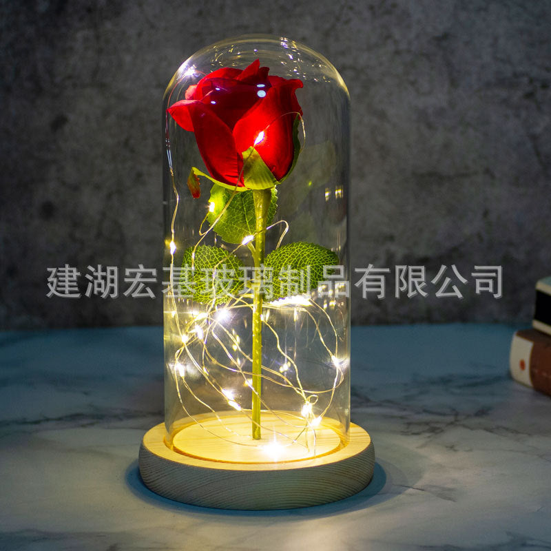 Eternal life simulation roses creative home decoration LED night light birthday holiday gift new shelves