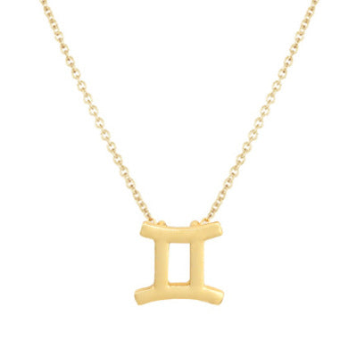 wish Amazon cross-border explosion models 12 twelve constellation necklace constellation card alloy pendant clavicle chain