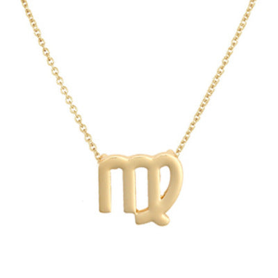 wish Amazon cross-border explosion models 12 twelve constellation necklace constellation card alloy pendant clavicle chain