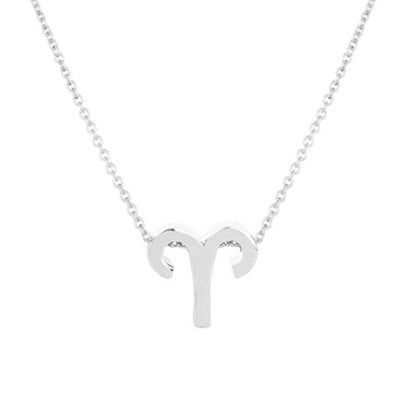 wish Amazon cross-border explosion models 12 twelve constellation necklace constellation card alloy pendant clavicle chain
