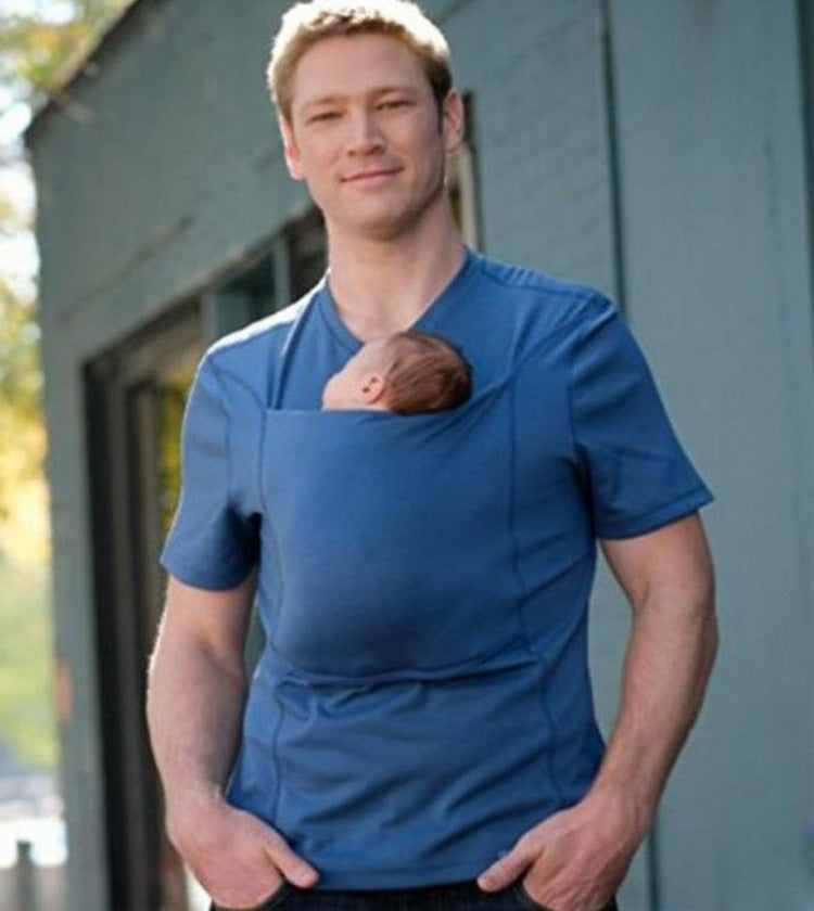 Amazon AliExpress wish explosion kangaroo dad multifunctional clothes kangaroo mommy casual T-shirt spot