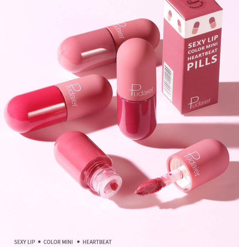 Mini Capsule Shape Lip Glaze Matte 18 Colors Lip Gloss Waterproof Long lasting Velvet Moisture Nude Lip gloss Lip Makeup TSLM1