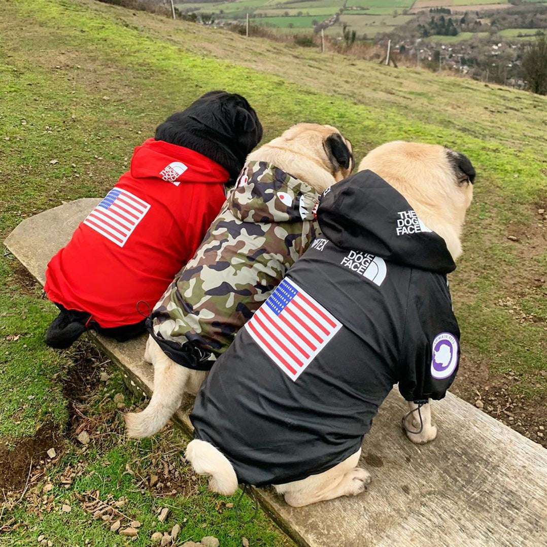 FATHIN Dog Clothes Adidog Camouflage French Bulldog Pupreme Shirt Dog Camo Windbreaker Sport Retro Dog Hoodies Pet Clothes