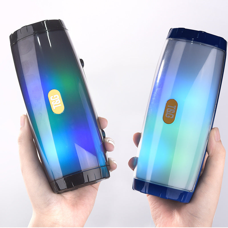 TG165C Bluetooth Speaker LED Lantern PU Leather Craft Card Radio Portable Subwoofer Audio TWS Couplet