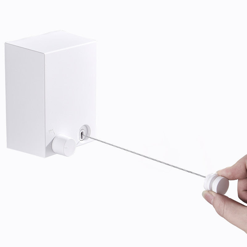 Free punching invisible clothesline hotel indoor household window sill wall hanging steel wire drying rope balcony telescopic clothes rack
