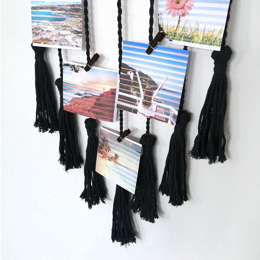 Cross-border exclusive supply source ins woven tapestry tassel photo clip Nordic home decoration wall hanging handmade tapestry