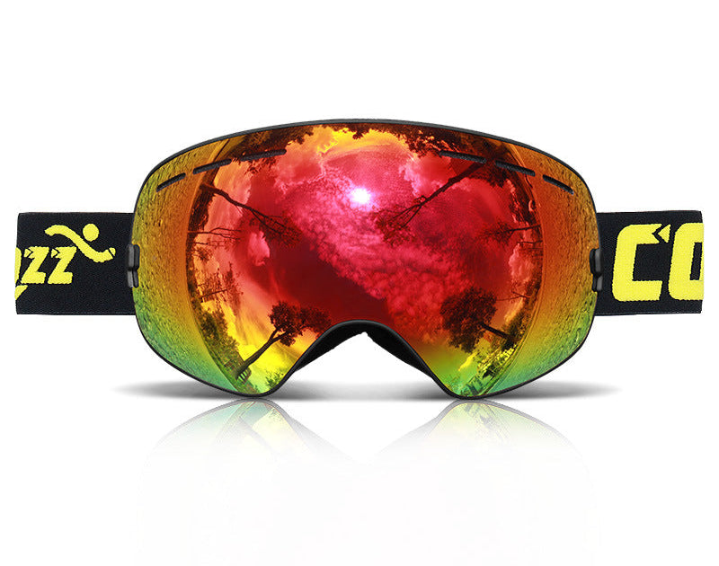 COPOZZ men and women large spherical ski goggles double layer anti-fog ski goggles ski equipment equipment coca myopia