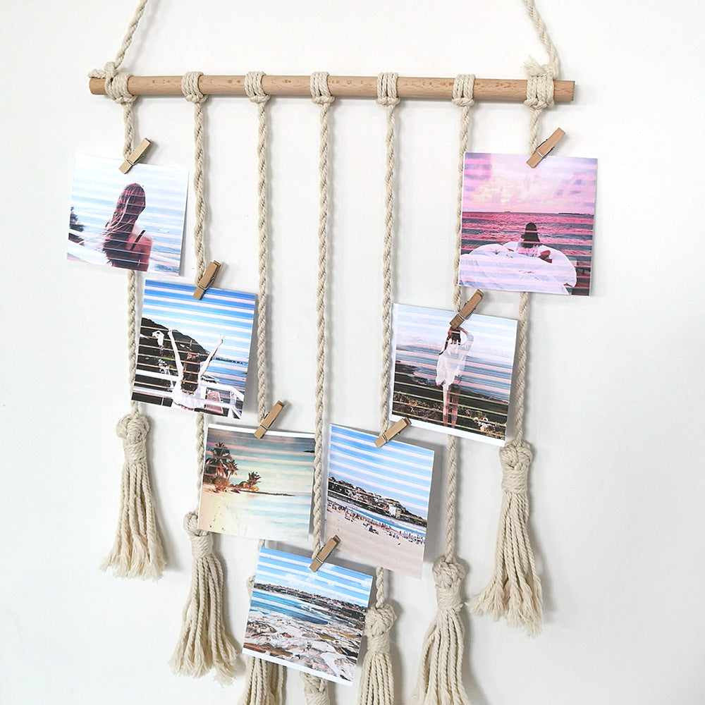 Cross-border exclusive supply source ins woven tapestry tassel photo clip Nordic home decoration wall hanging handmade tapestry