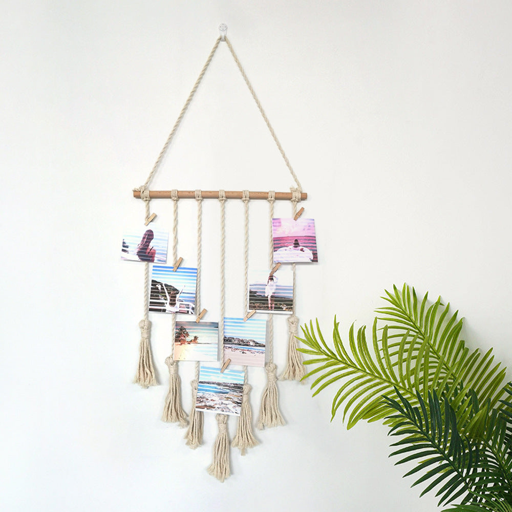 Cross-border exclusive supply source ins woven tapestry tassel photo clip Nordic home decoration wall hanging handmade tapestry