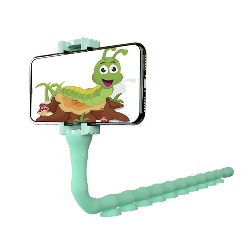 Creative cute bug lazy mobile phone holder Silicone caterpillar lazy holder Octopus multifunctional suction cup holder