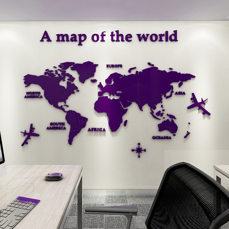 Cross-border dedicated wall stickers creative wall decoration 3d stereo acrylic background wall stickers office corporate culture