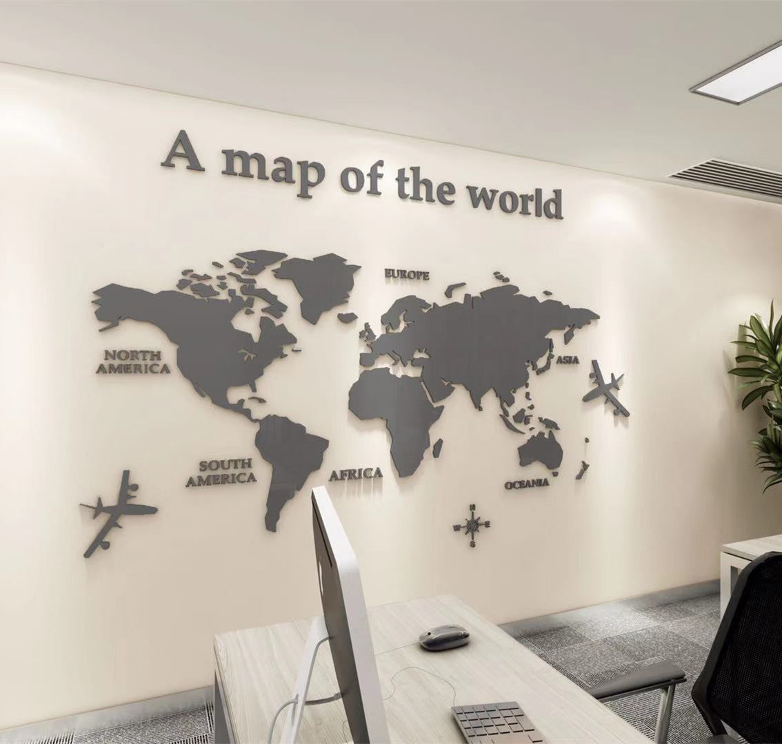 Cross-border dedicated wall stickers creative wall decoration 3d stereo acrylic background wall stickers office corporate culture