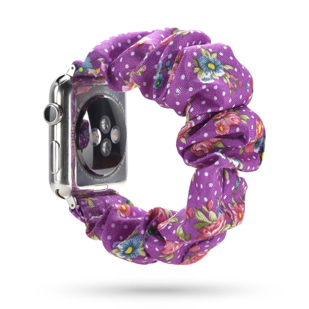 Factory direct sale for Apple iWatch new watch with leopard print hair tie strap can be customized