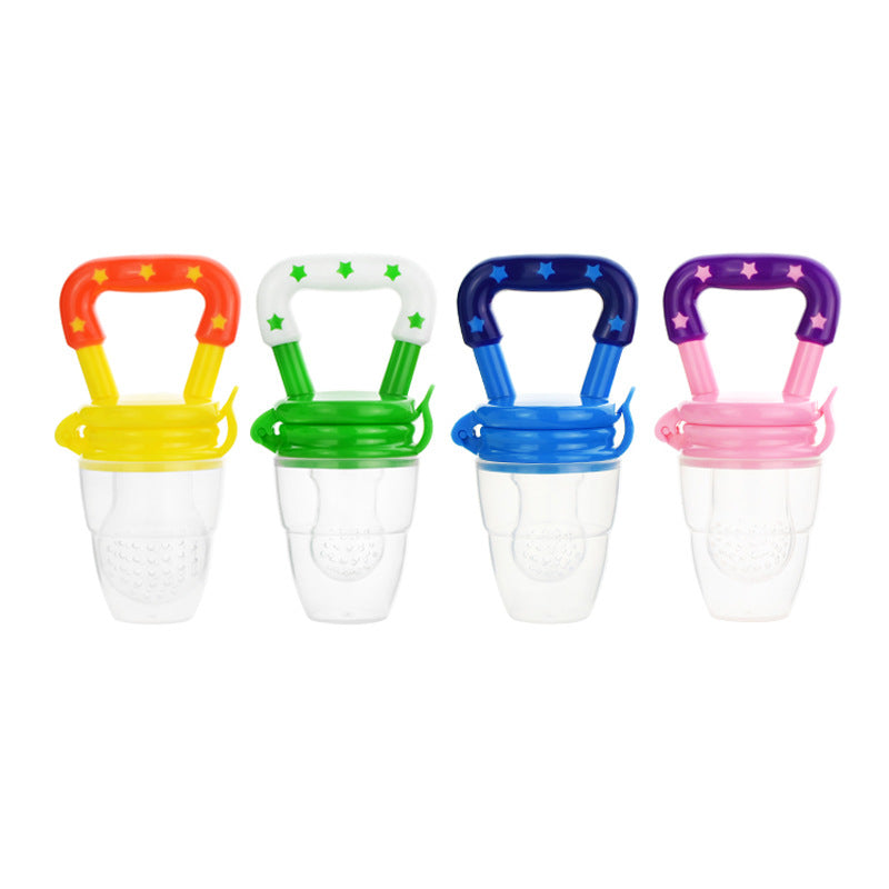 Baby silicone nipple, fruit and vegetable bite music, plastic pacifier, baby food supplement feeder