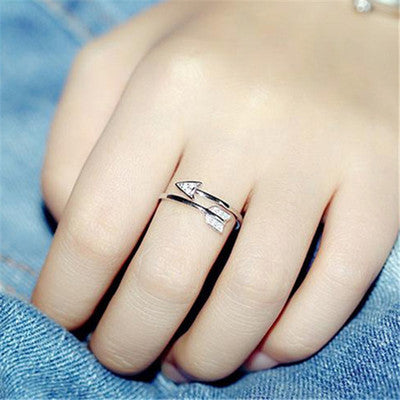 Wish explosive fashion imitation s925 sterling silver diamond open arrow ring