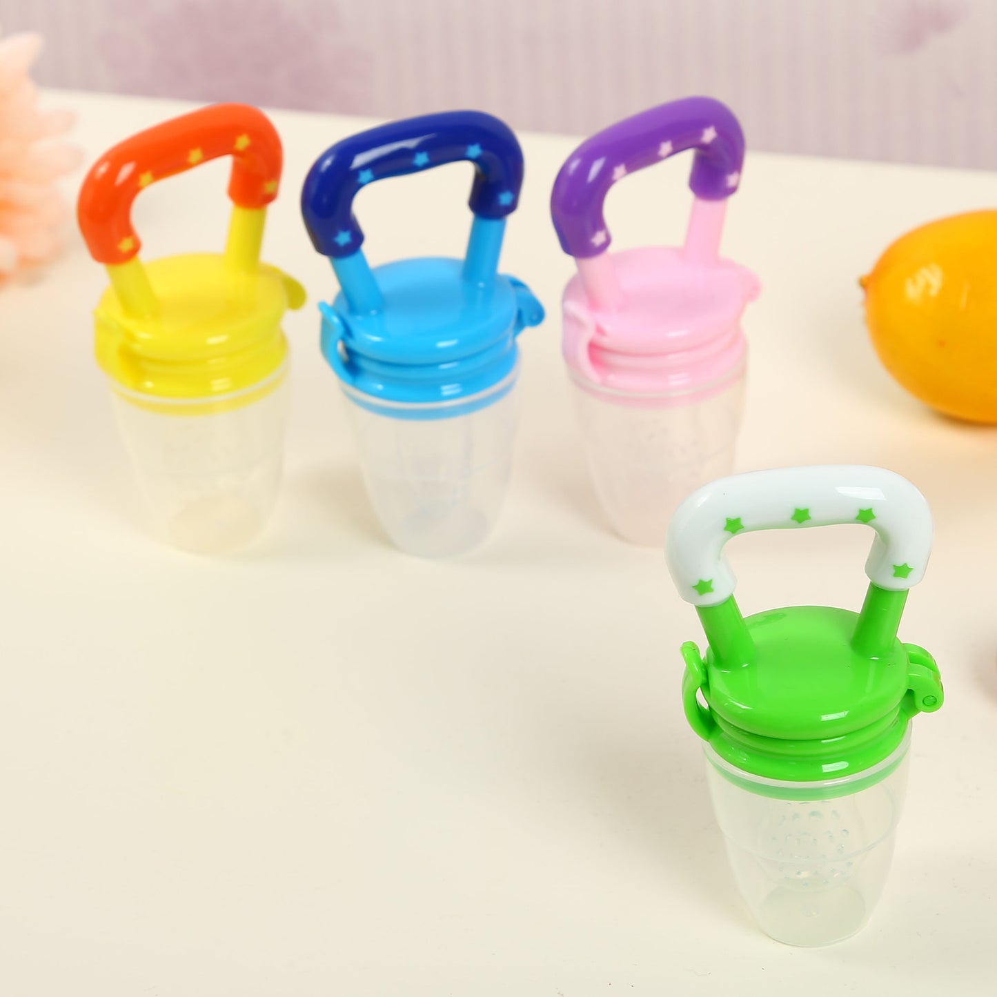 Baby silicone nipple, fruit and vegetable bite music, plastic pacifier, baby food supplement feeder