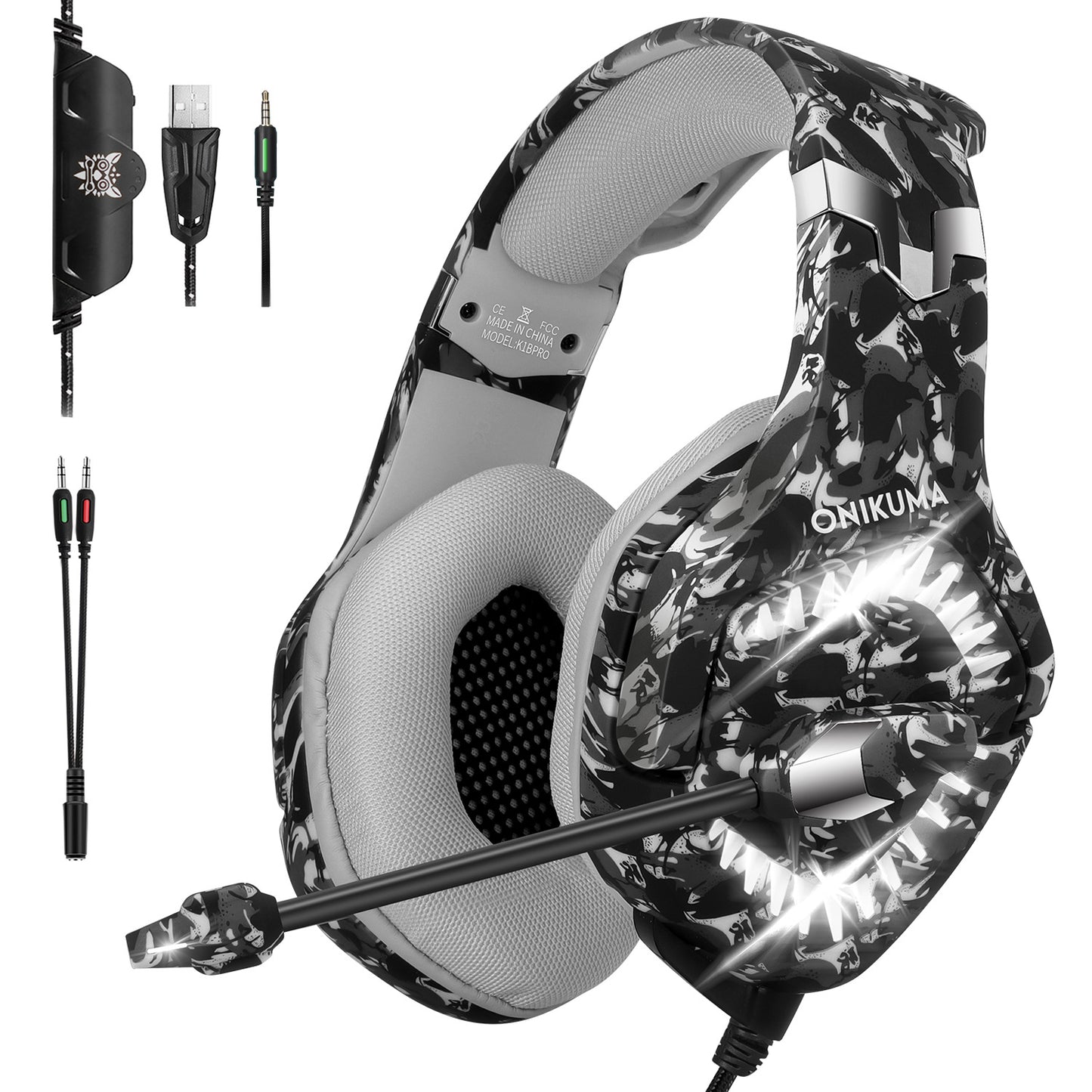 Cross-border explosion models ONIKUMA K1 game headset headset wired computer microphone headset with headset