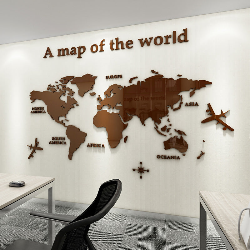 Cross-border dedicated wall stickers creative wall decoration 3d stereo acrylic background wall stickers office corporate culture