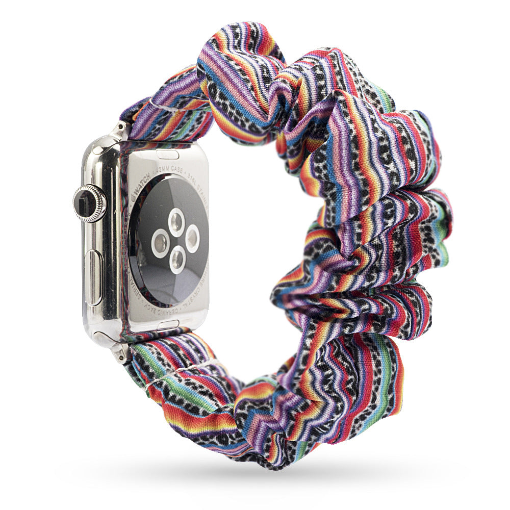 Factory direct sale for Apple iWatch new watch with leopard print hair tie strap can be customized