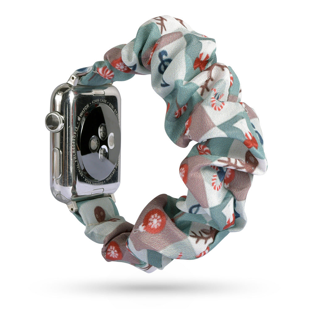 Factory direct sale for Apple iWatch new watch with leopard print hair tie strap can be customized