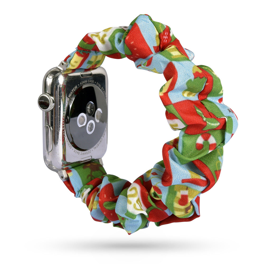 Factory direct sale for Apple iWatch new watch with leopard print hair tie strap can be customized