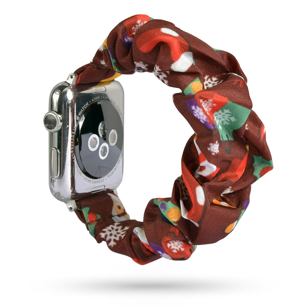 Factory direct sale for Apple iWatch new watch with leopard print hair tie strap can be customized