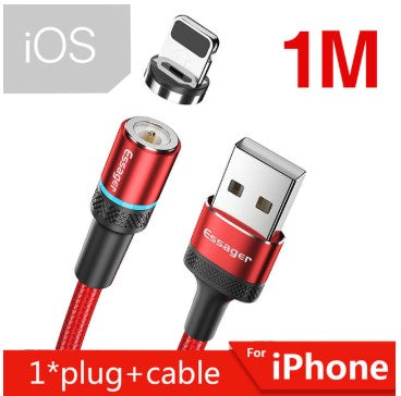 Round head magnetic data cable is suitable for Android Apple Type-c three-in-one magnetic blind charging cable factory outlet