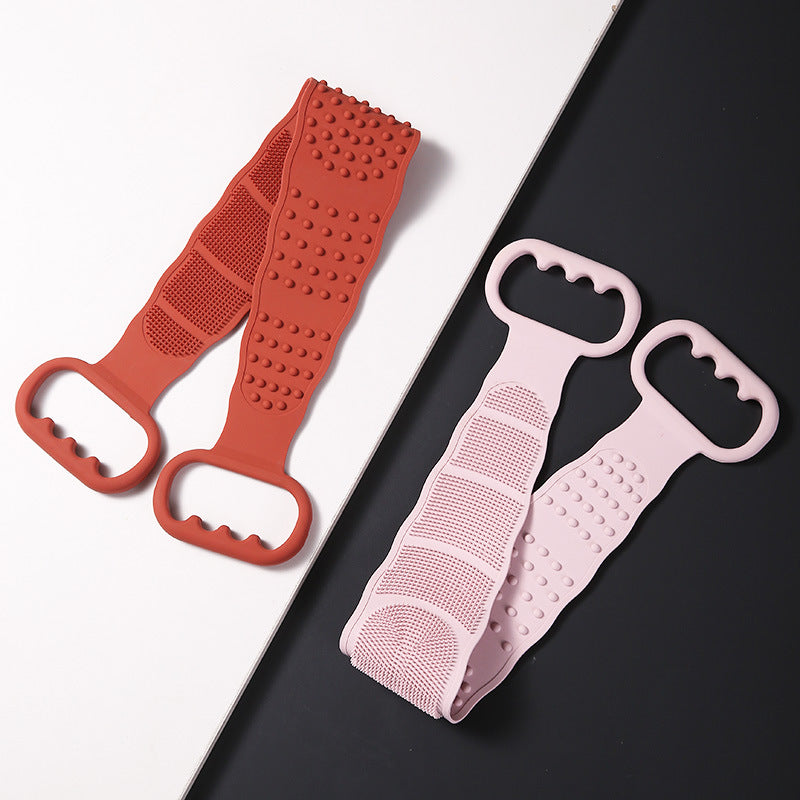 Silicone scrubbing towels for men and women strong back rubbing mud rubbing artifact long back exfoliating bath bathing brush