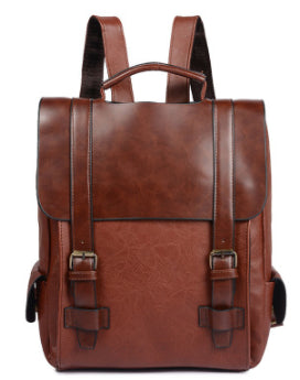 Men's bag personality, European and American Korean version of the tide men and women casual backpack retro canvas bag British college style backpack