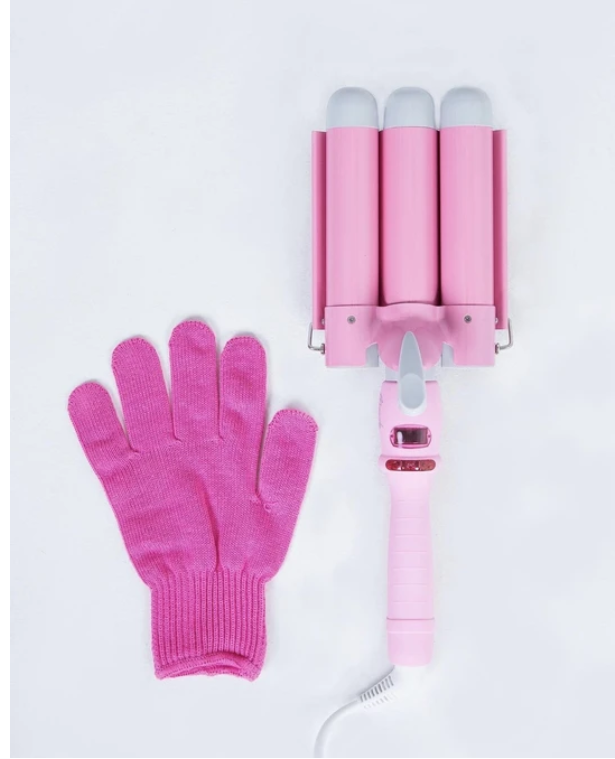 LCD curling irons, true temperature regulating three-bar curling iron, LCD temperature control, water ripple curling irons, hairdressing tools