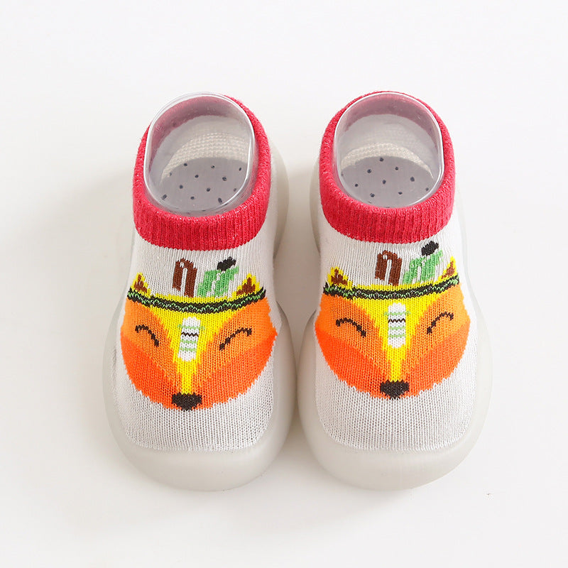 ins Korean version 0-4 years old baby indoor toddler shoes children's socks shoes non-slip soft bottom cartoon pattern factory direct sales